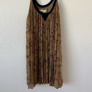 Pins and needles babydoll dress w/ velvet dark blue straps beading embellishment